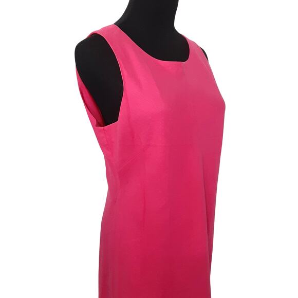 Vintage 90s Linen Shift Dress Sleeveless Maxi Length Pink Resort Beach Lagenlook - Picture 4 of 6